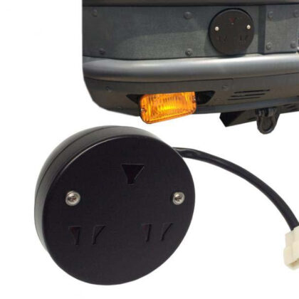 Anti-aircraft light module with amber lens and wiring harness, black round base