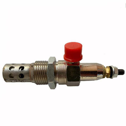 Glow plug with red cap, metal threaded body and contact tip