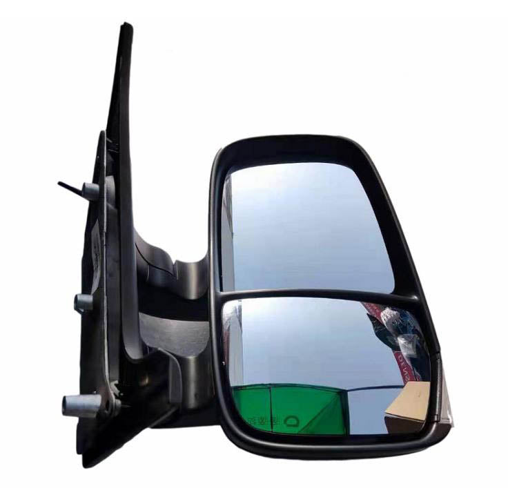 Black rearview mirror with glass and bracket mounting base