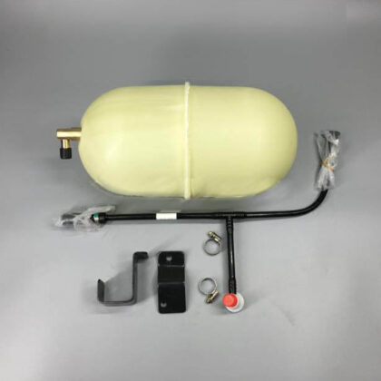 Yellow vacuum cylinder with suction pipe, bracket and mounting parts