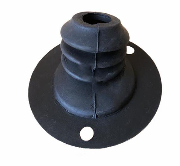 Dust cover assembly with dark blue rubber bellows and central opening