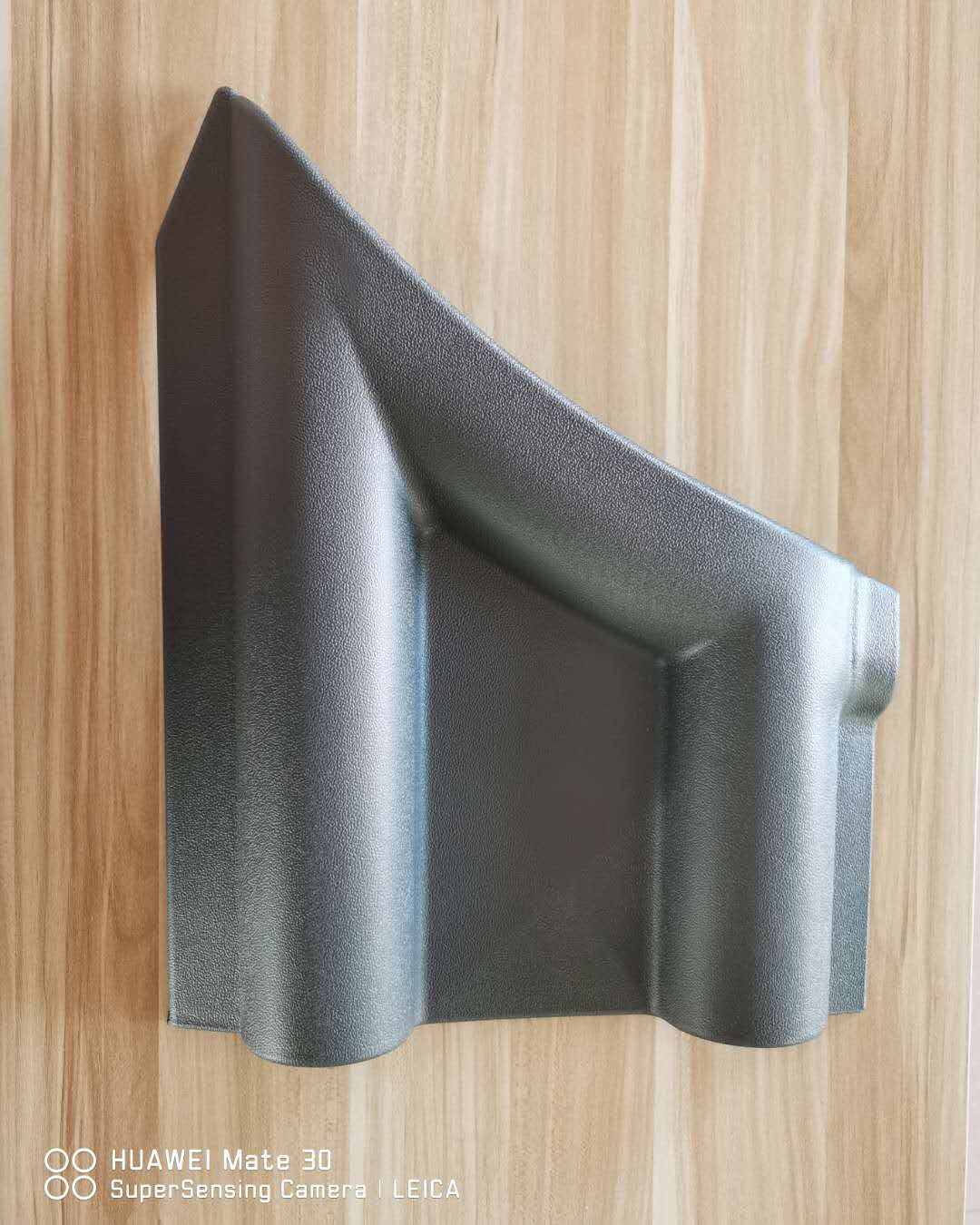 Front bumper plastic sheet, dark gray curved plastic cover panel