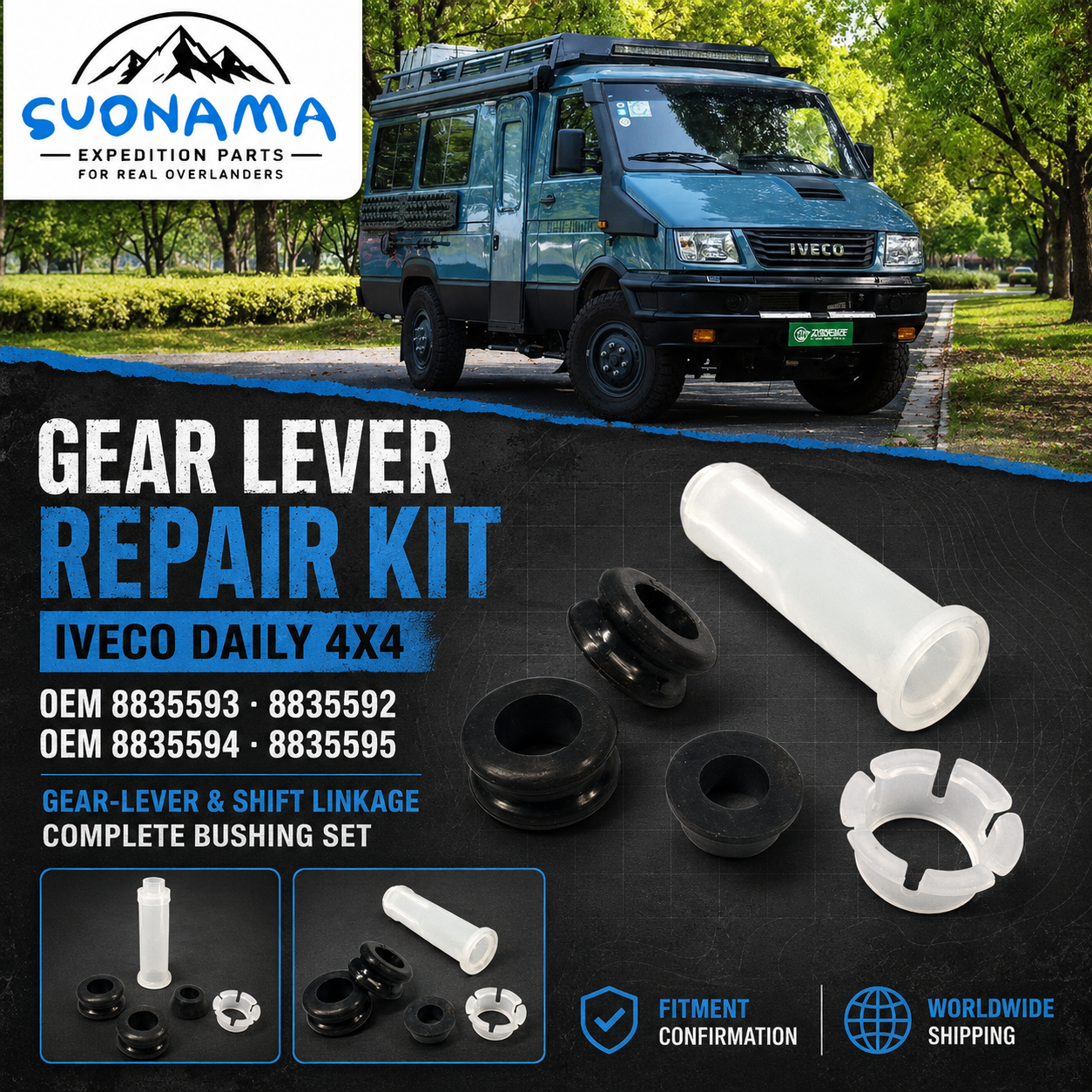 Gear Lever Repair Kit 8835593 8835592 8835594 8835595 for Iveco Daily 4x4 Vendor by suonama