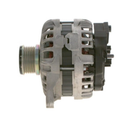 150A alternator with mounting bracket and electrical connector, silver-gray body