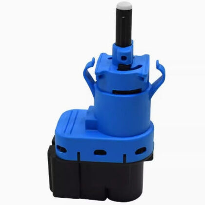 Brake light switch actuator, blue housing with black base and vertical probe pin