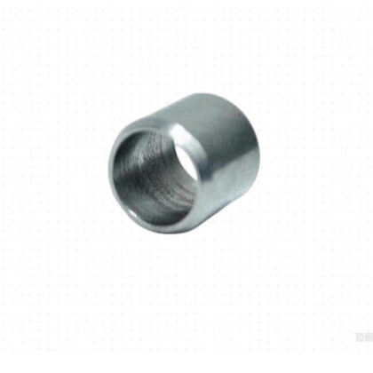 Cylindrical metal positioning sleeve bushing, gray finish, open end