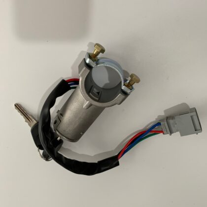 Ignition switch cylinder with keys and wire harness, gray metal body and electrical plug