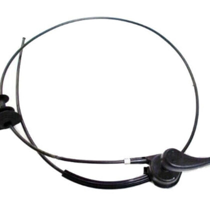 Black hood release cable with lever and latch ends, 162 cm length