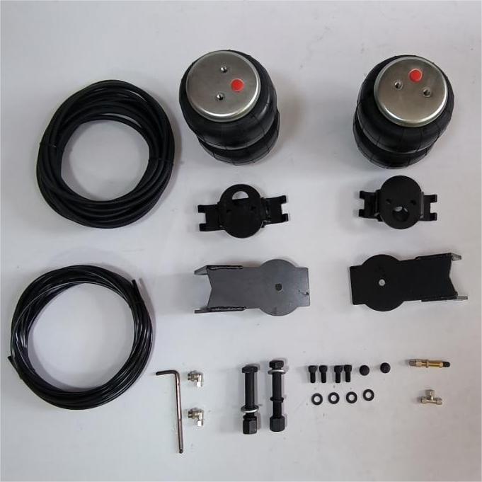 Rear air suspension kit with dual air springs, cables, brackets, and hardware set