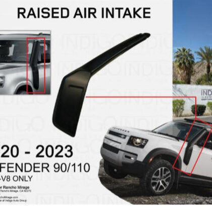 Raised air intake snorkel, black intake tube for Land Rover Defender with mounting